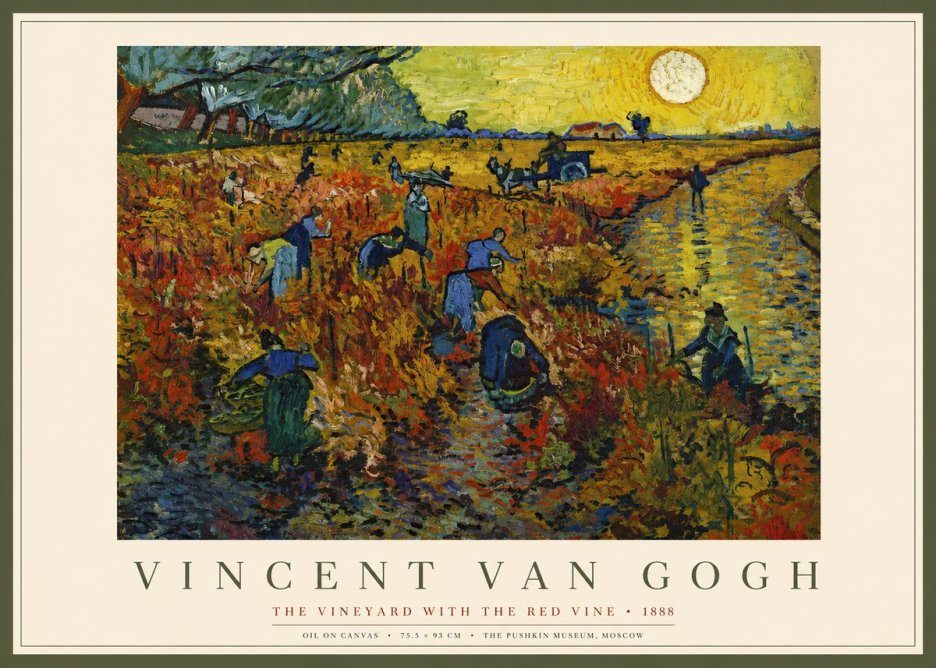 Van Gogh The Vineyard with the Red Vine No2 - Plakát