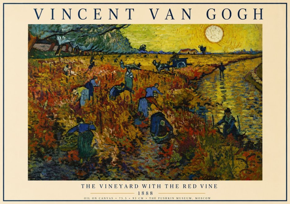 Van Gogh The Vineyard with the Red Vine No3 - Plakát