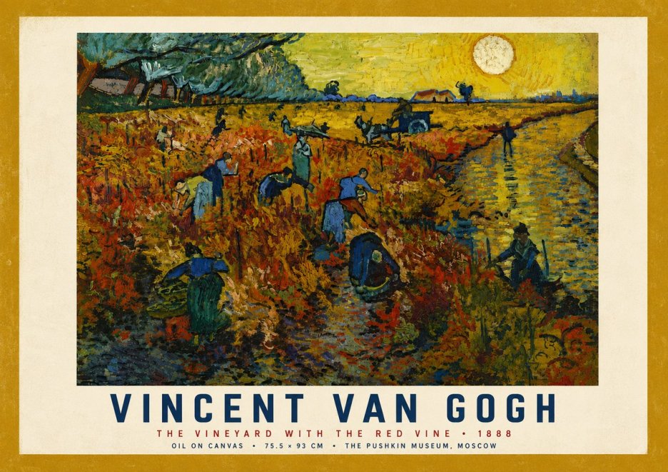 Van Gogh The Vineyard with the Red Vine No4 - Plakát