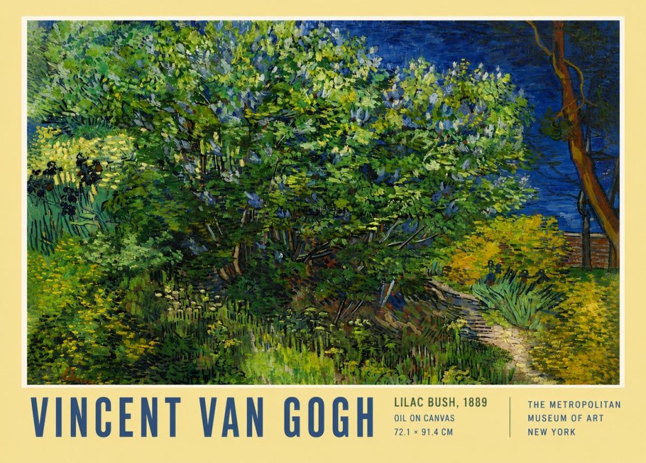 Van Gogh Lilac Bush No4 - Plakát