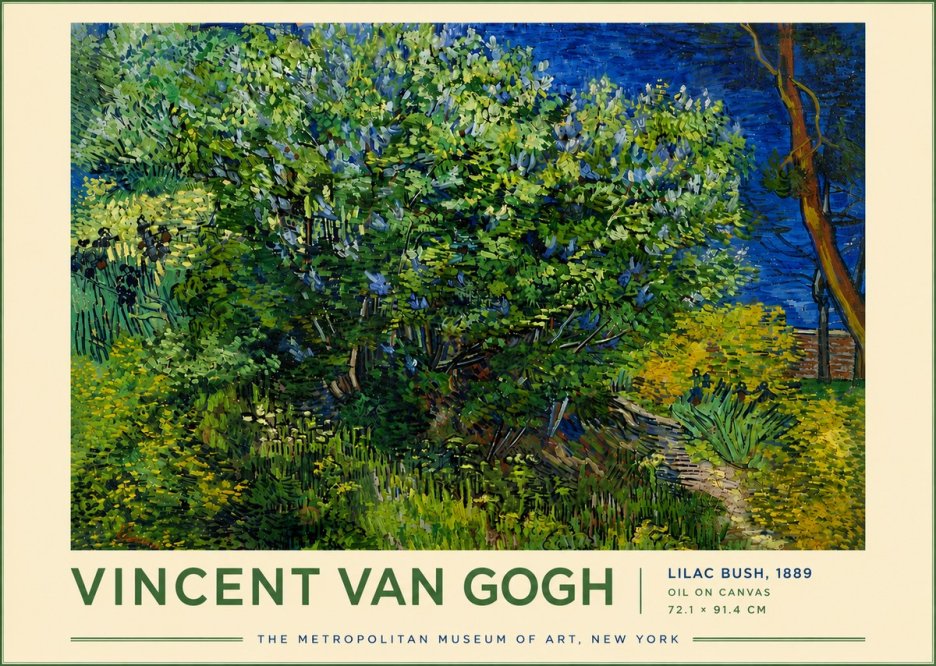 Van Gogh Lilac Bush No6 - Plakát