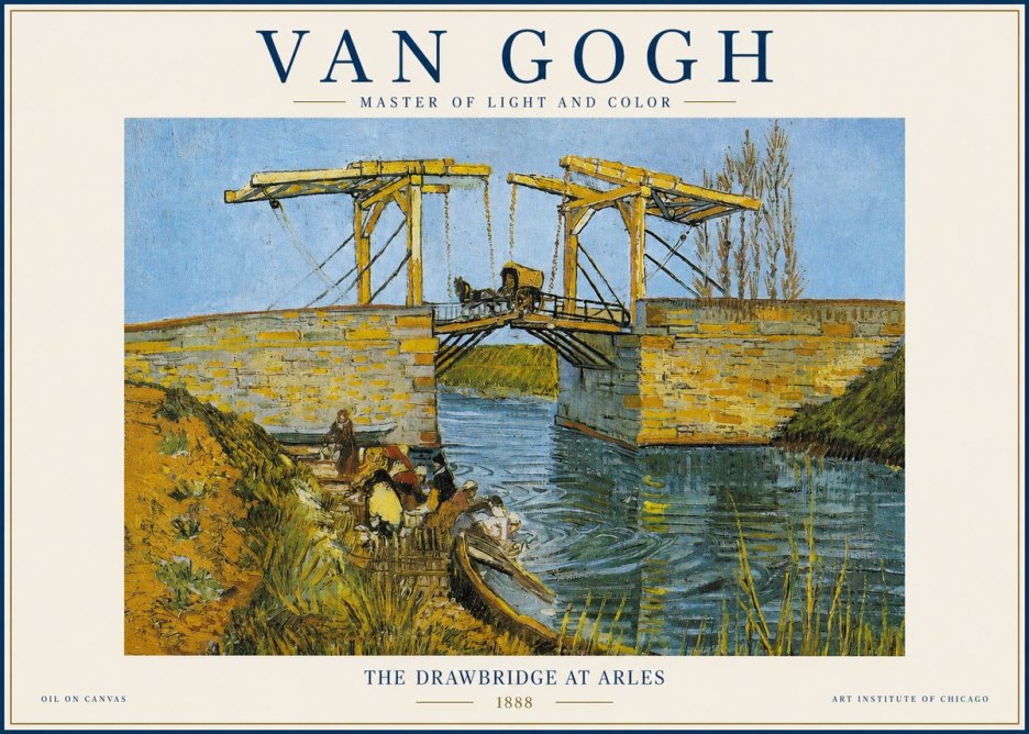Van Gogh The Drawbridge at Arles IV No2 - Plakát