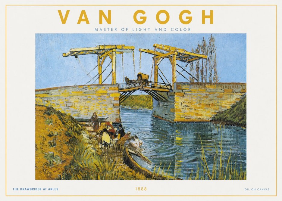 Van Gogh The Drawbridge at Arles IV No3 - Plakát