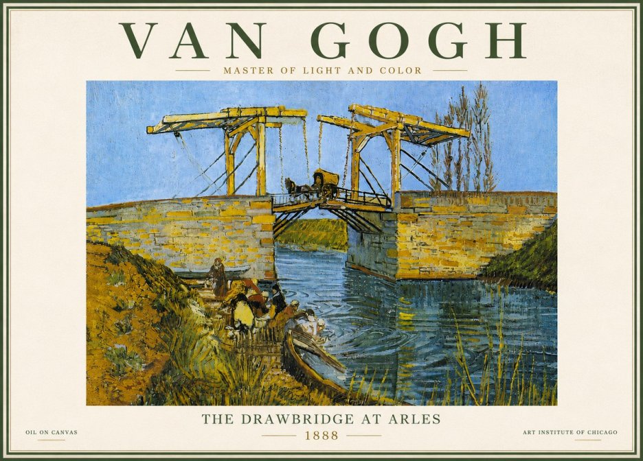 Van Gogh The Drawbridge at Arles IV No6 - Plakát