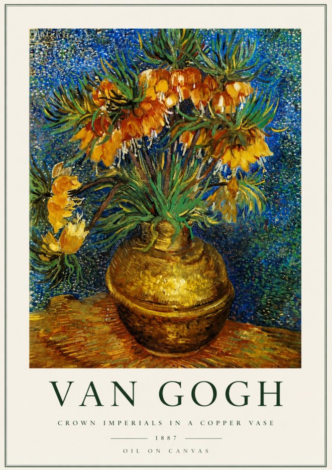 Van Gogh Crown Imperials in a Copper Vase No3 - Plakát