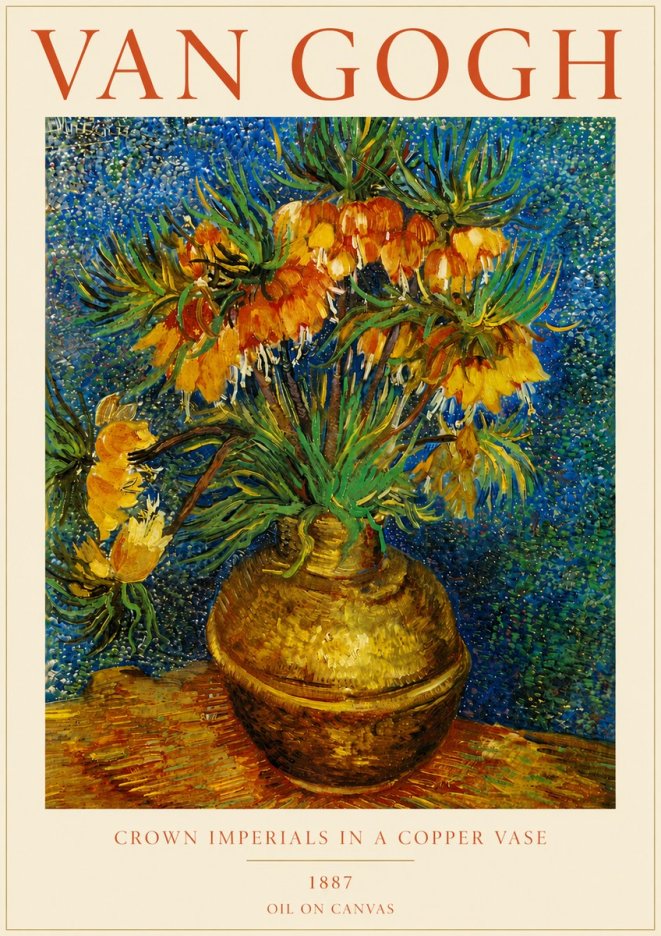 Van Gogh Crown Imperials in a Copper Vase No5 - Plakát