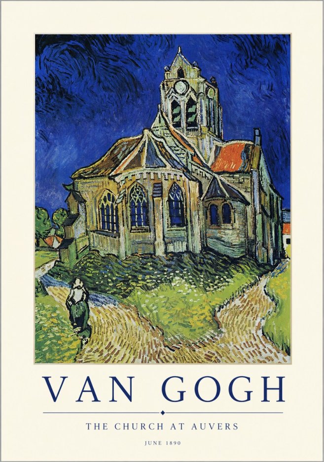 Van Gogh The Church at Auvers II No1 - Plakát