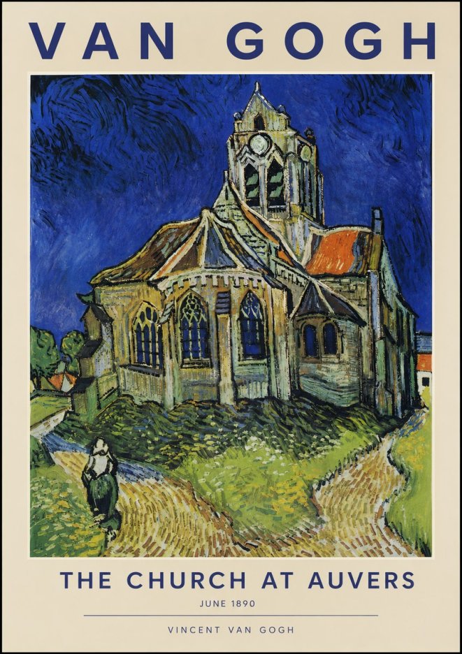Van Gogh The Church at Auvers II No2 - Plakát