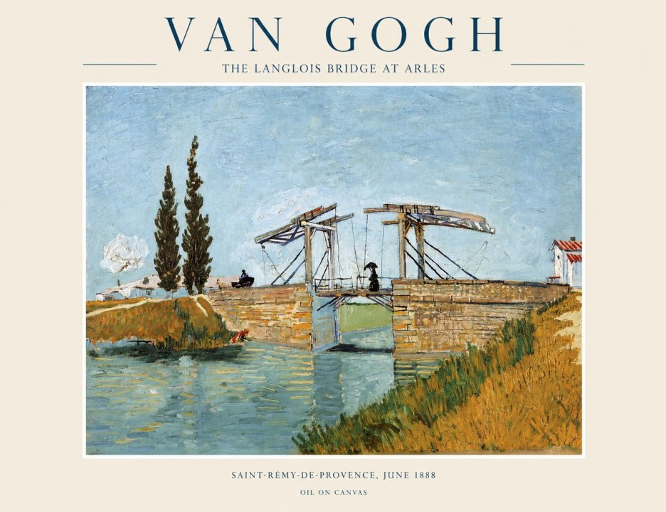 Van Gogh The Langlois Bridge at Arles No1 - Plakát