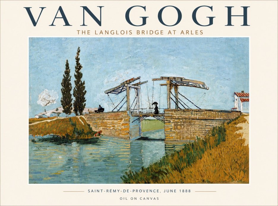 Van Gogh The Langlois Bridge at Arles No6 - Plakát