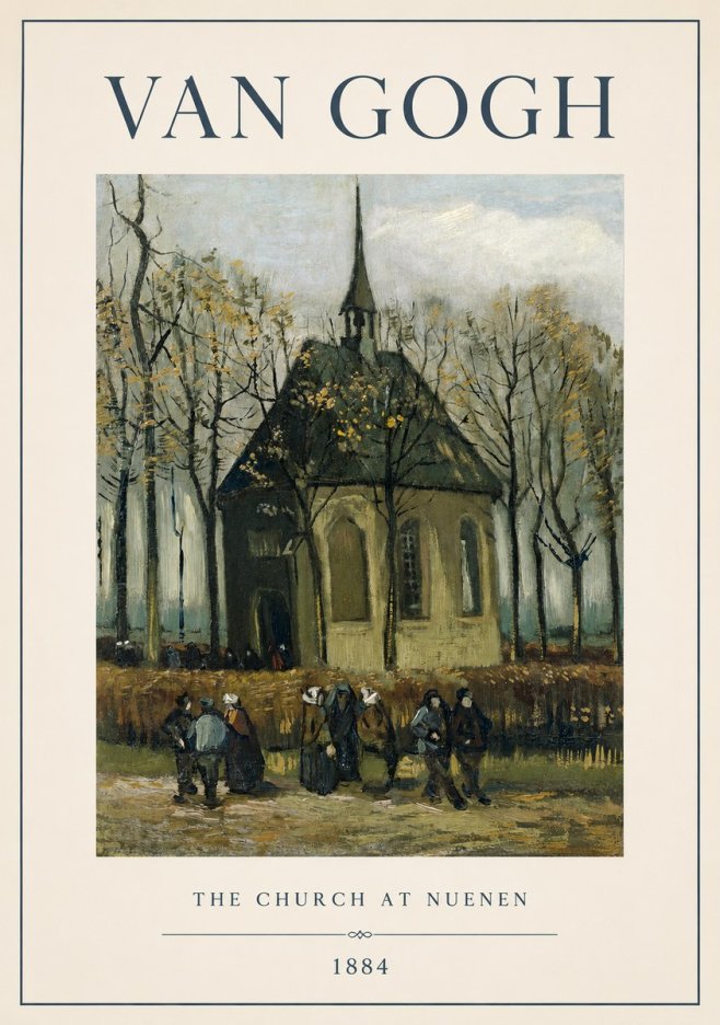 Van Gogh The Church at Nuenen No1 - Plakát