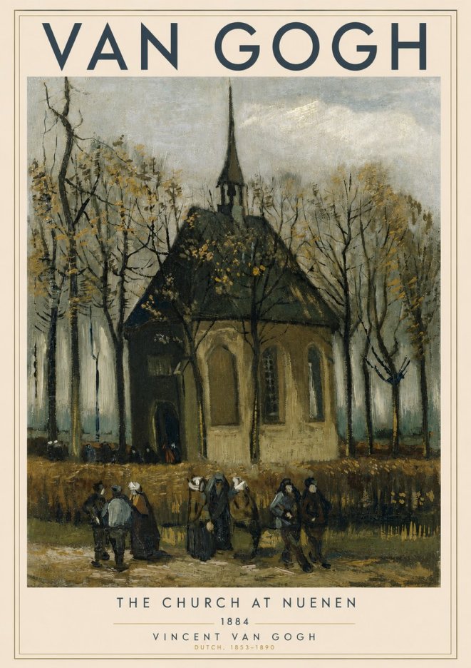 Van Gogh The Church at Nuenen No3 - Plakát