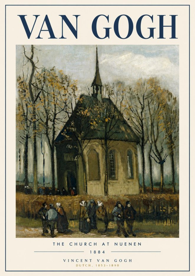 Van Gogh The Church at Nuenen No5 - Plakát
