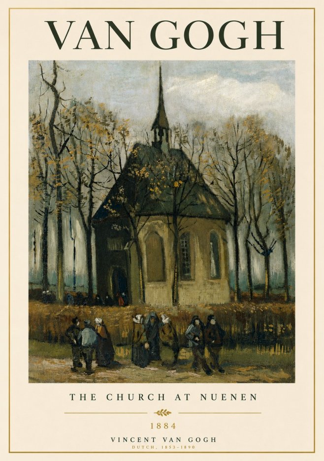 Van Gogh The Church at Nuenen No6 - Plakát
