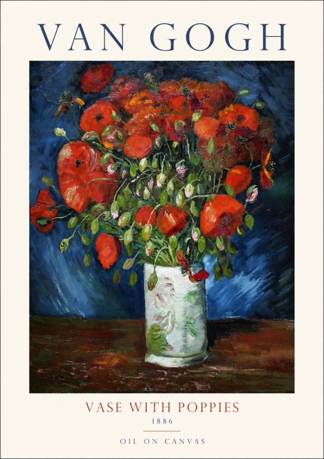 Van Gogh Vase with Poppies No1 - Plakát