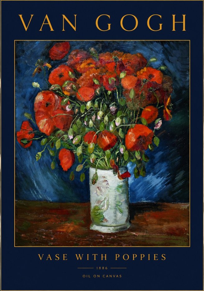 Van Gogh Vase with Poppies No2 - Plakát