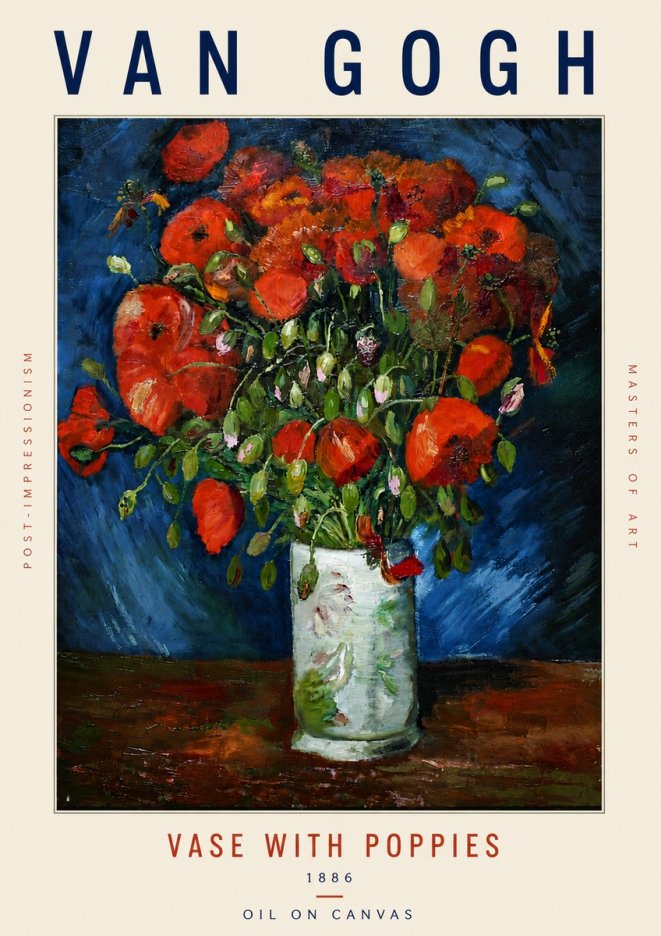 Van Gogh Vase with Poppies No5 - Plakát