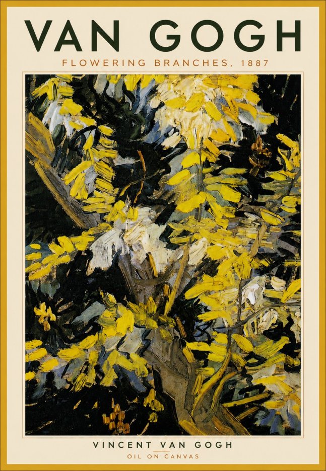 Van Gogh Flowering Branches, 1887 No6 - Plakát