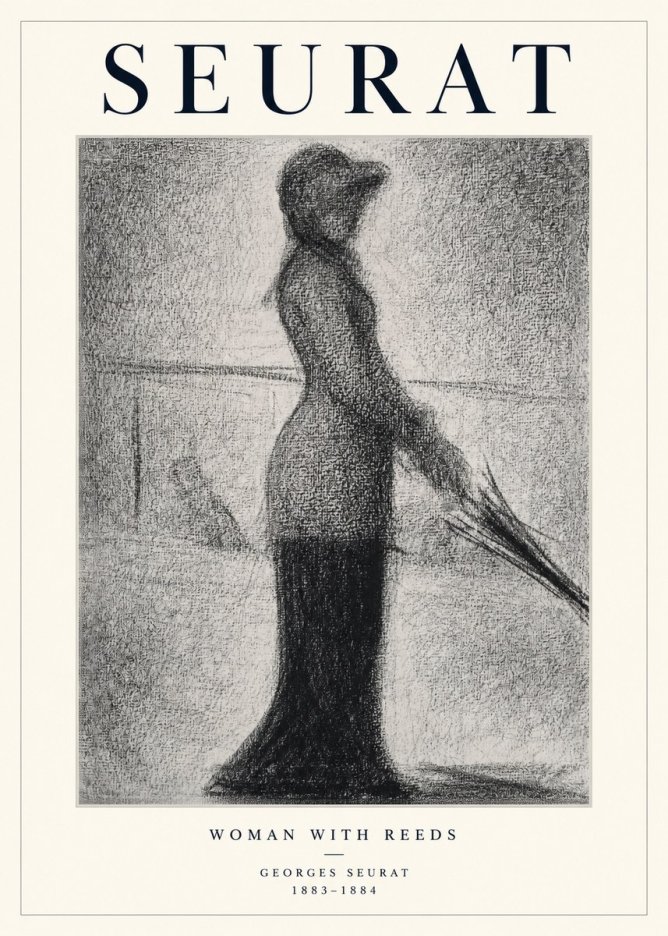 Seurat Woman with Reeds No1 - Plakát