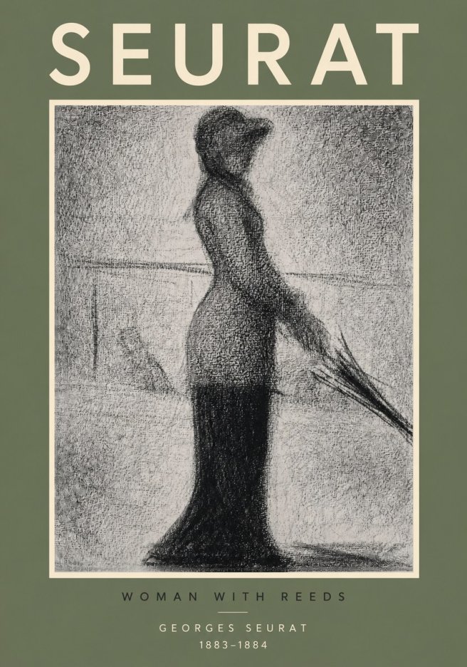 Seurat Woman with Reeds No2 - Plakát