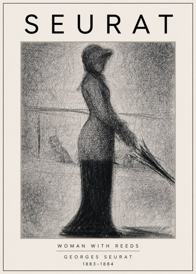 Seurat Woman with Reeds No3 - Plakát