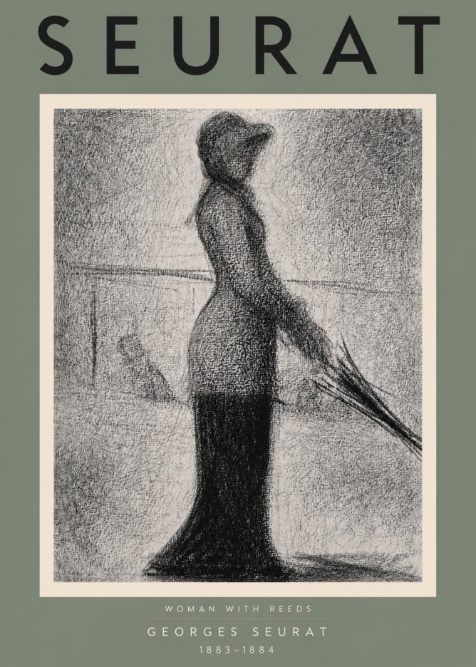 Seurat Woman with Reeds No4 - Plakát