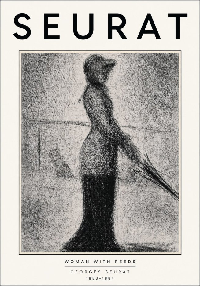 Seurat Woman with Reeds No5 - Plakát