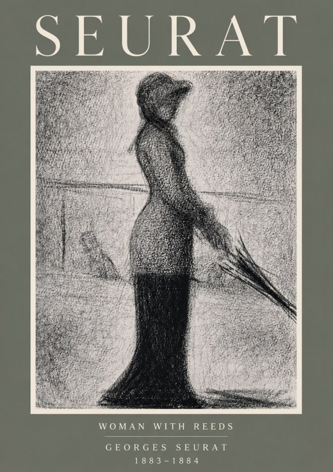 Seurat Woman with Reeds No6 - Plakát
