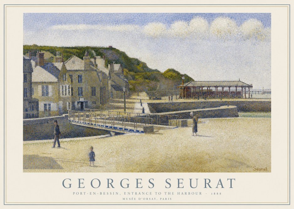 Seurat Port-en-bessin, Entrance to the Harbour, 1888 No3 - Plakát