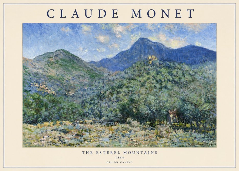 Monet The Estérel Mountains No5 - Plakát