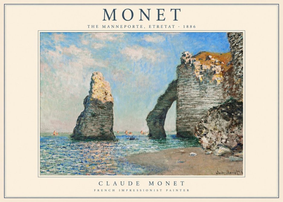 Monet The Manneporte, Etretat No2 - Plakát