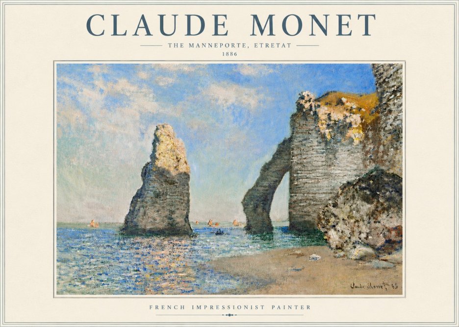 Monet The Manneporte, Etretat No5 - Plakát
