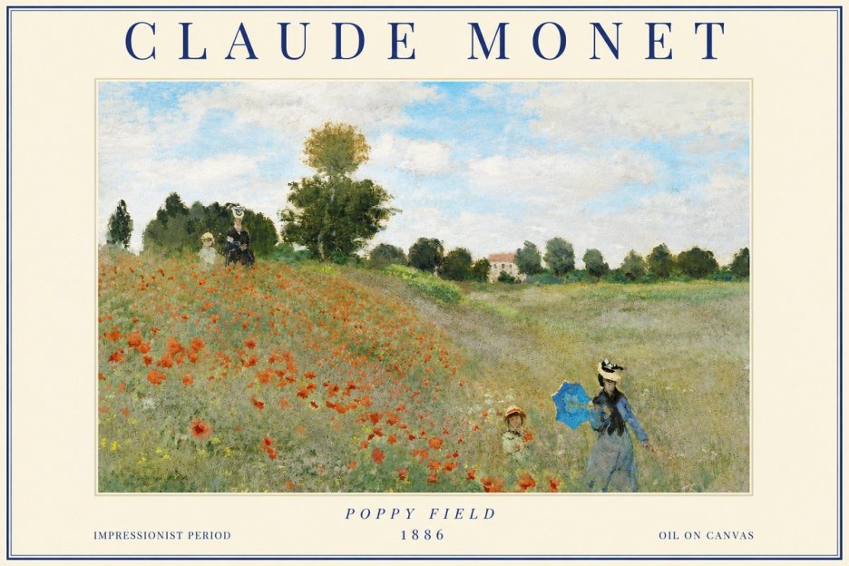 Monet Poppy Field No3 - Plakát