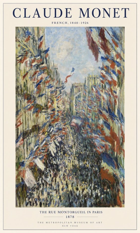 Monet The Rue Montorgueil in Paris No1 - Plakát