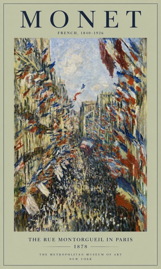 Monet The Rue Montorgueil in Paris No4 - Plakát