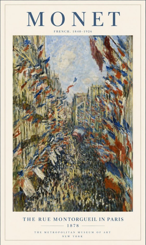 Monet The Rue Montorgueil in Paris No5 - Plakát