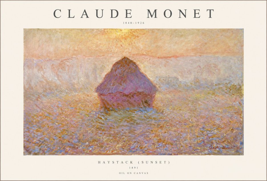 Monet Haystack (Sunset) No1 - Plakát