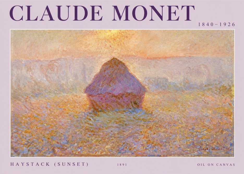 Monet Haystack (Sunset) No2 - Plakát
