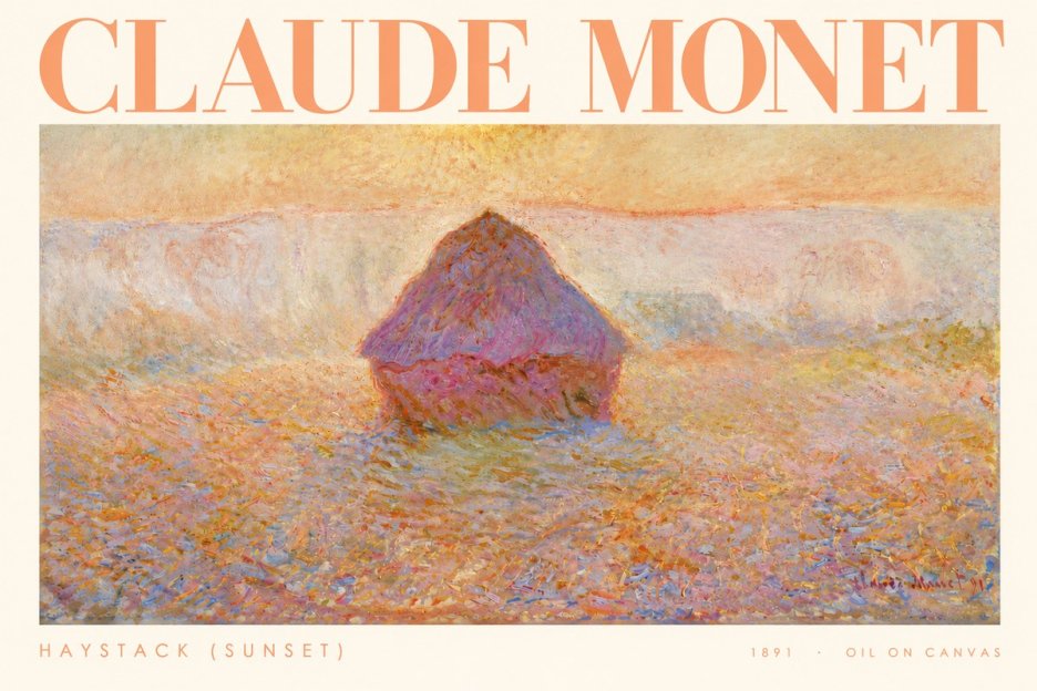 Monet Haystack (Sunset) No3 - Plakát