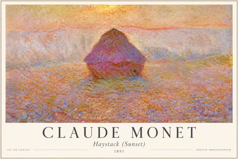 Monet Haystack (Sunset) No4 - Plakát