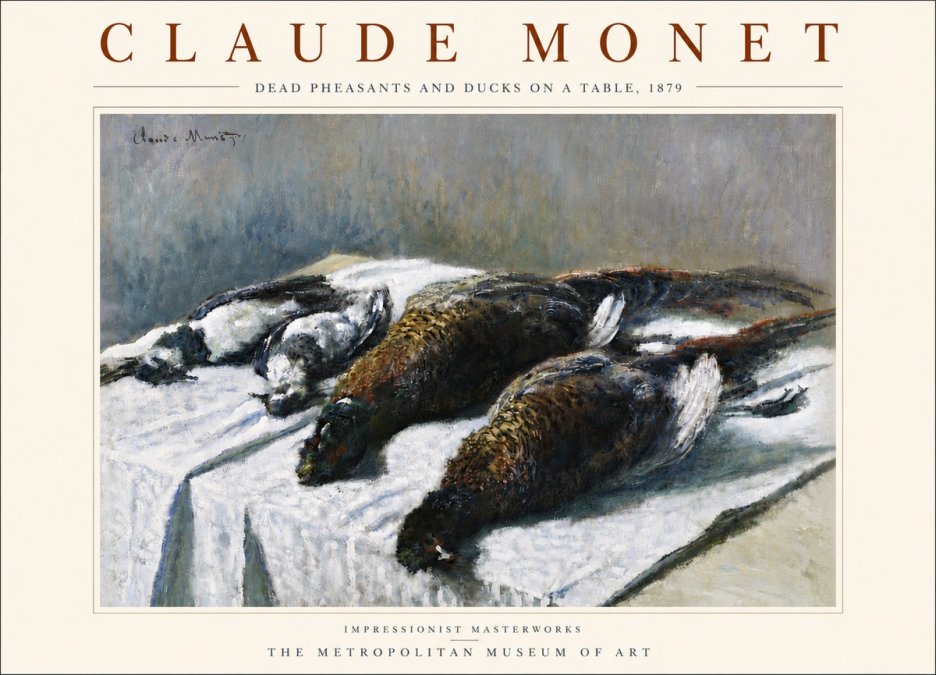 Monet Dead Pheasants and Ducks on a Table No5 - Plakát