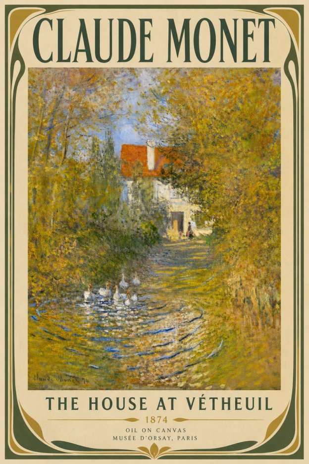 Monet The House at Vétheuil No4 - Plakát