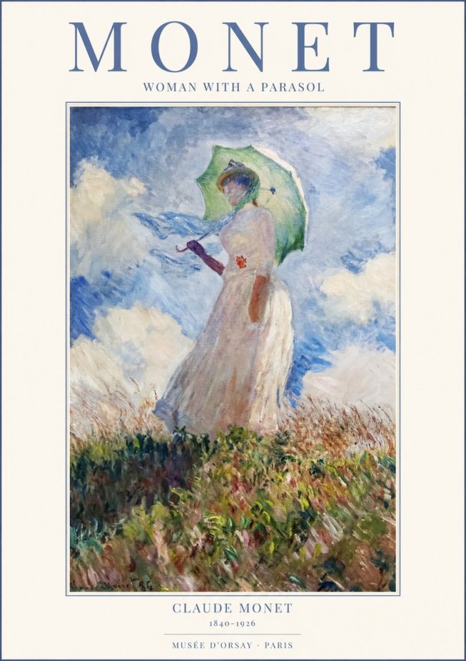 Monet Woman with a Parasol No1 - Plakát
