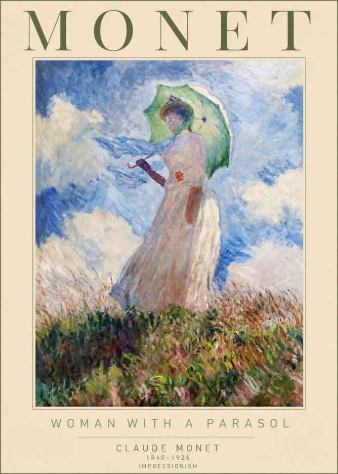 Monet Woman with a Parasol No2 - Plakát