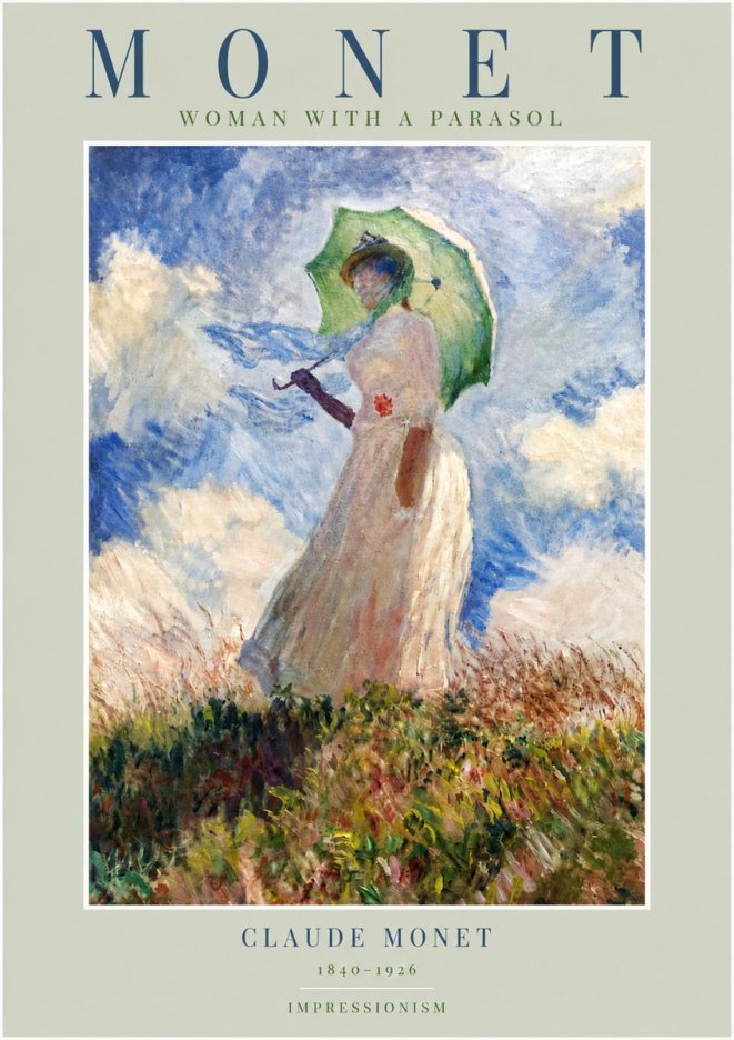 Monet Woman with a Parasol No4 - Plakát