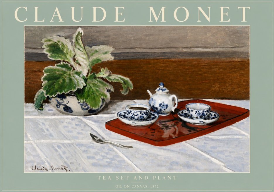 Monet Tea Set and Plant No6 - Plakát