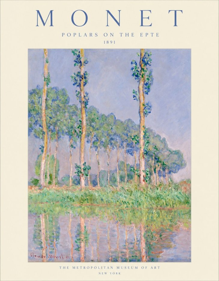 Monet Poplars on the Epte No1 - Plakát