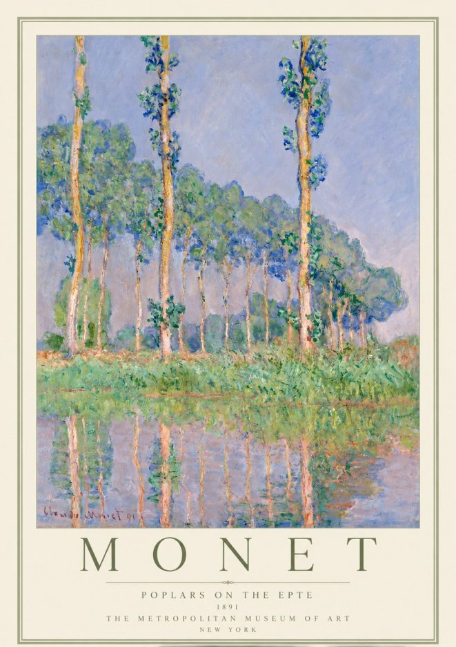 Monet Poplars on the Epte No2 - Plakát
