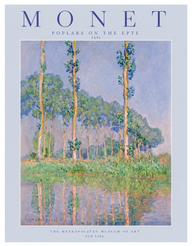 Monet Poplars on the Epte No3 - Plakát