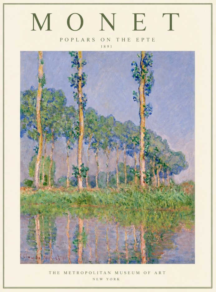 Monet Poplars on the Epte No4 - Plakát